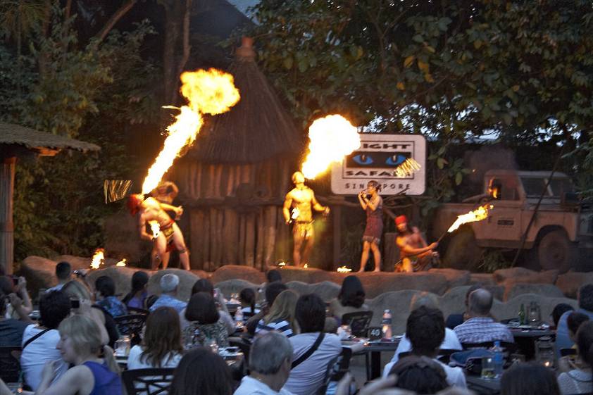 Огненное шоу перед ночным сафари Огненное шоу перед ночным сафари